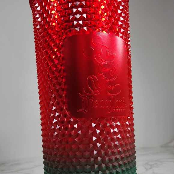 2022 Starbucks x Disneyland Christmas Red Green Ombre Studded Tumbler - Picture 4 of 7